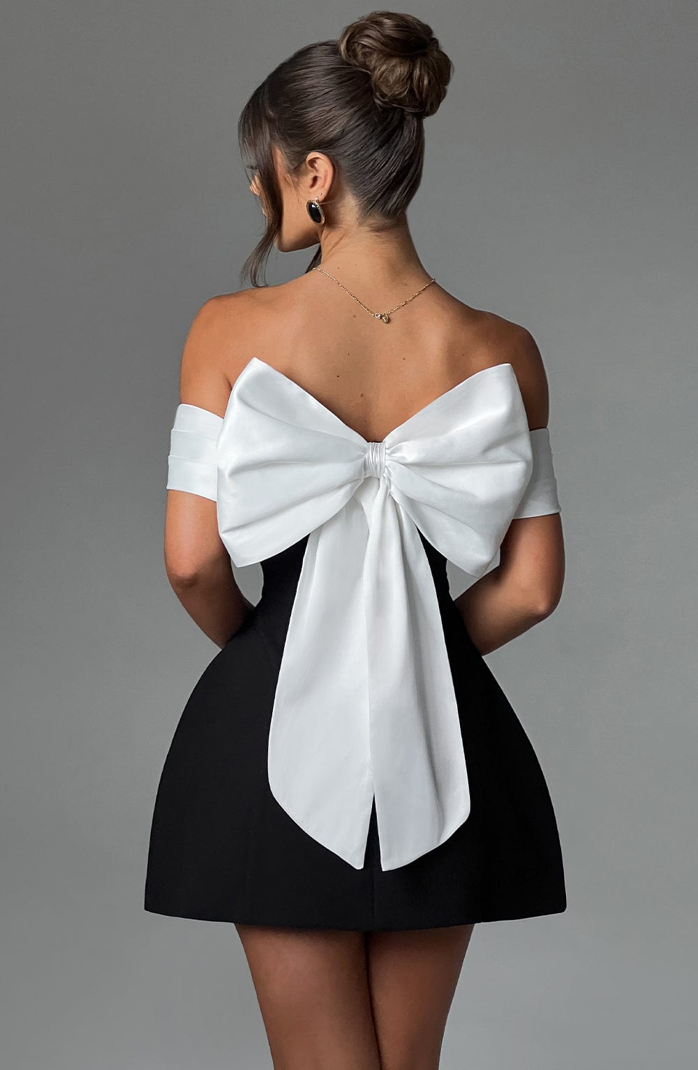 Delta Bow Bardot Mini Dress