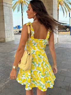 Solina Lemon Print Mini Dress