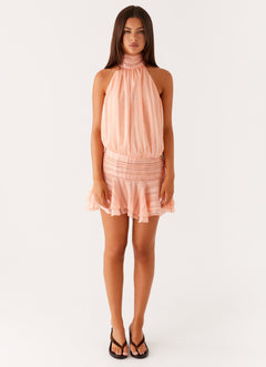 Noor Chiffon Halter Mini Dress