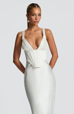 Tina Corset Satin Maxi Dress
