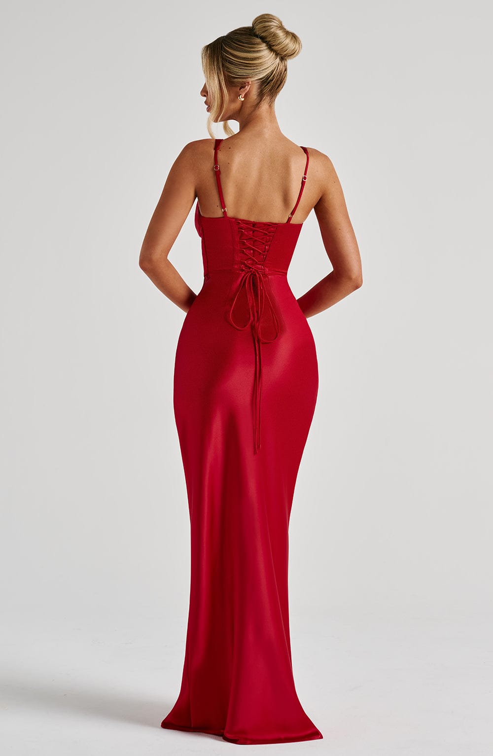 Tina Corset Satin Maxi Dress