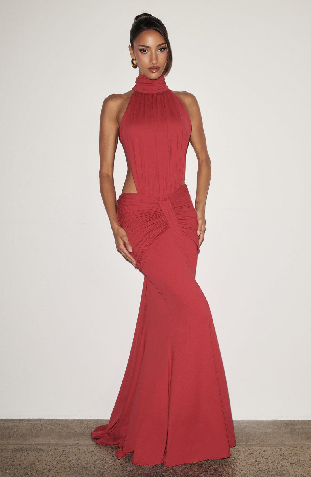 Josephine Ruched Cut-Out Maxi Dress