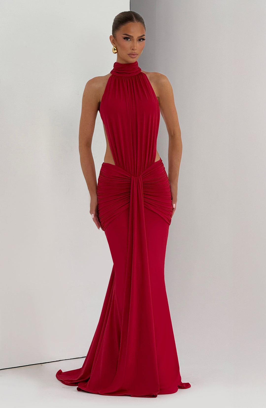 Josephine Ruched Cut-Out Maxi Dress